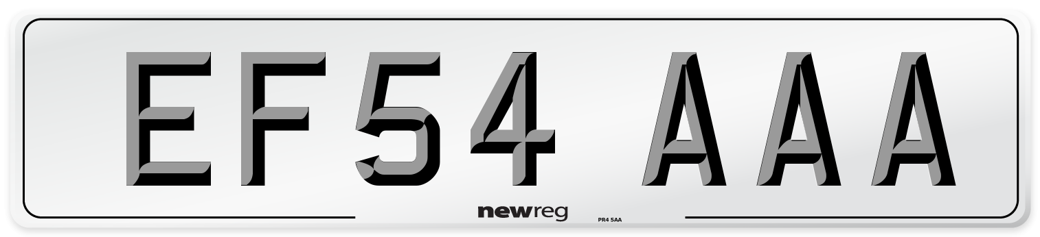 EF54 AAA Number Plate from New Reg